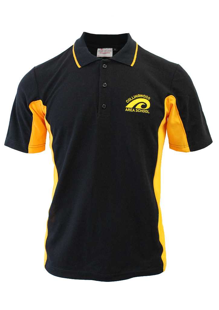 Collingwood Area School Senior Polo Black/Gold